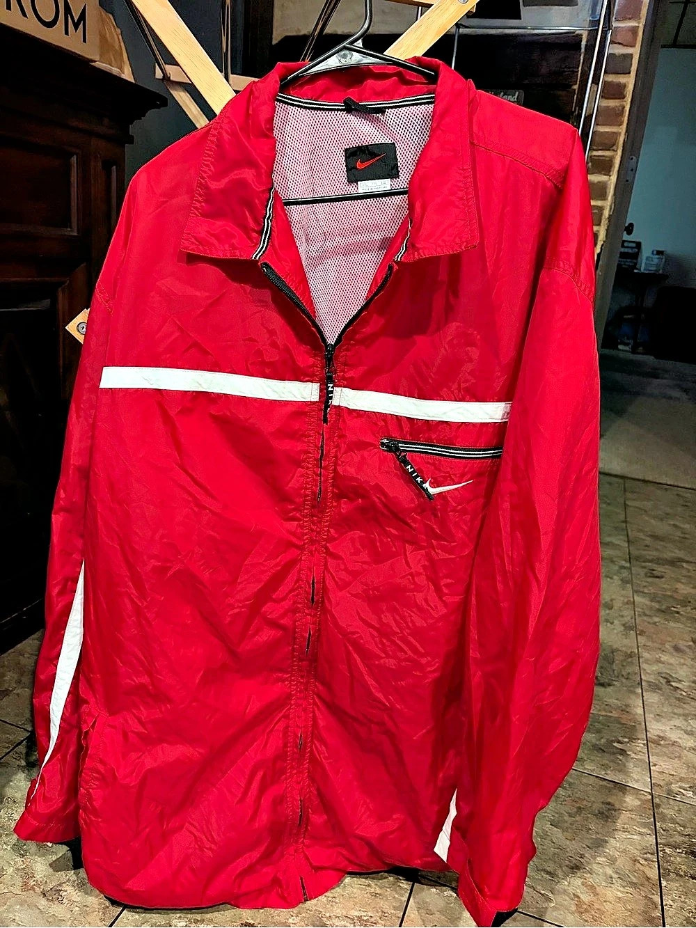 Nike Red & White Windbreaker XXL